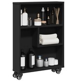 VidaXL Opbergtrolley smal 48x13x68 cm bewerkt hout zwart