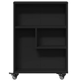 VidaXL Opbergtrolley smal 48x13x68 cm bewerkt hout zwart