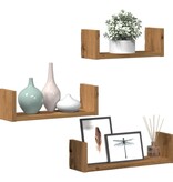VidaXL Wandschappen 3 st bewerkt hout artisanaal eiken