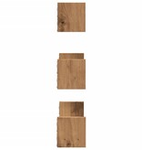 VidaXL Wandschappen 3 st bewerkt hout artisanaal eiken