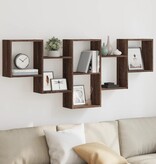 VidaXL Wandschap 159x18x66 cm bewerkt hout bruin eikenkleurig