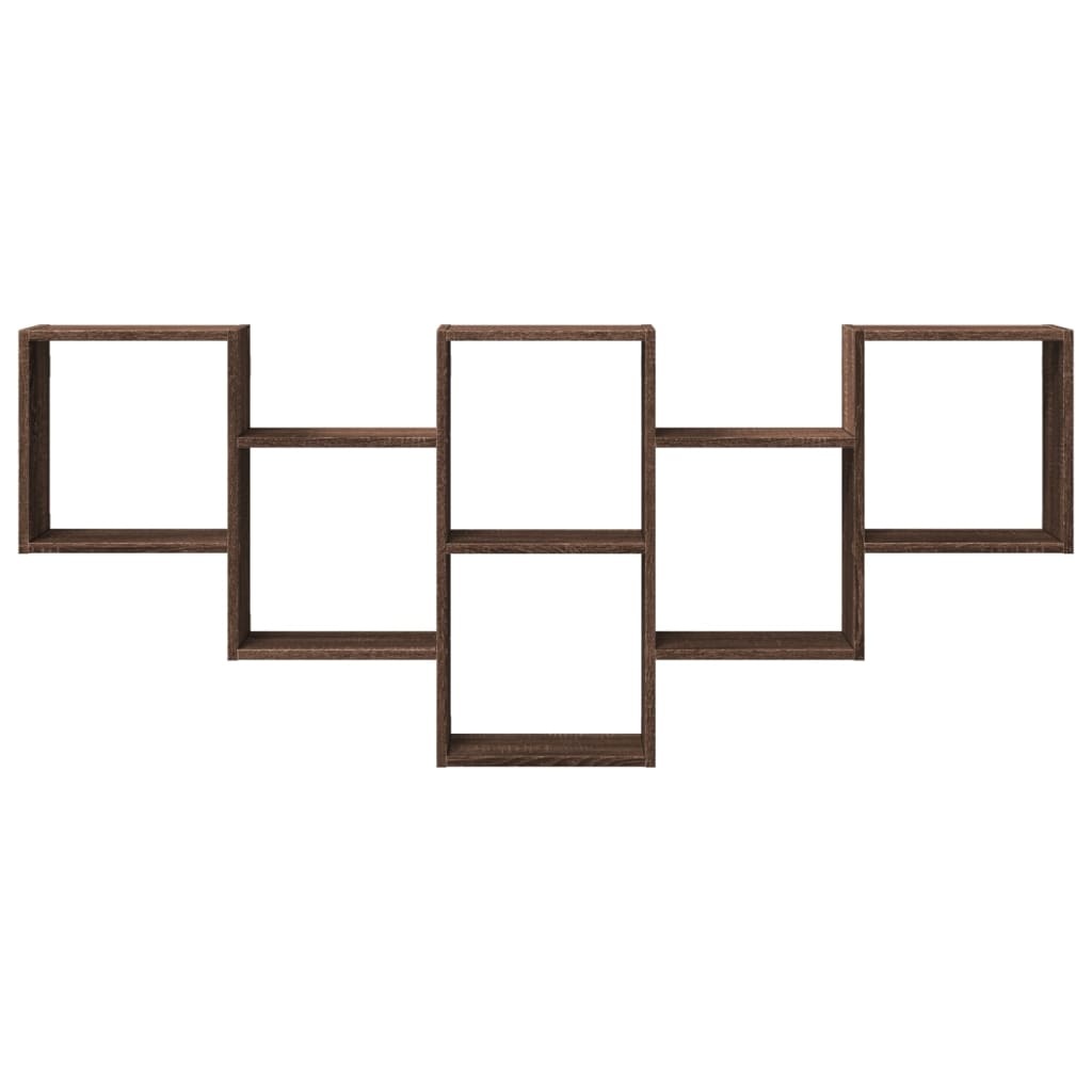 VidaXL Wandschap 159x18x66 cm bewerkt hout bruin eikenkleurig