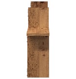VidaXL Wandschappen 2 st 38x12x38 cm bewerkt hout oud houtkleurig