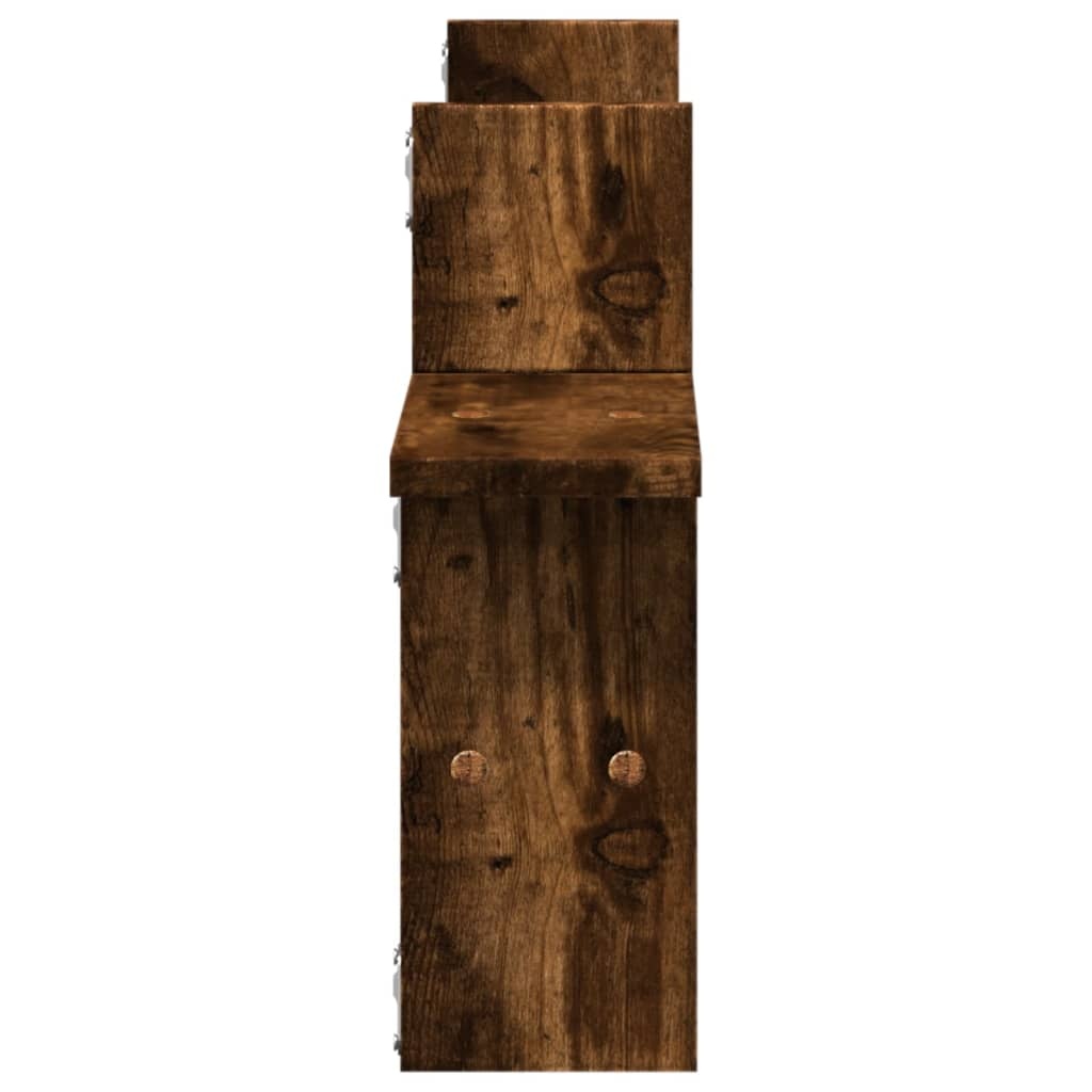 VidaXL Wandschappen 2 st 38x12x38 cm bewerkt hout gerookt eikenkleurig