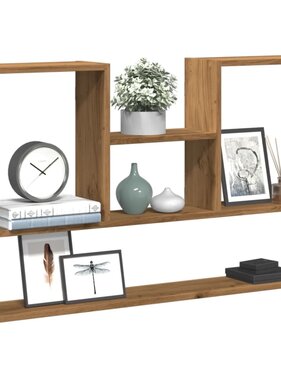 VidaXL Wandschap 99x15x60 cm bewerkt hout artisanaal eikenkleurig