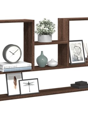 VidaXL Wandschap 99x15x60 cm bewerkt hout bruin eikenkleurig