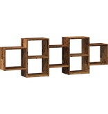 VidaXL Wandschap 129x18x42 cm bewerkt hout oud houtkleurig