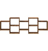 VidaXL Wandschap 129x18x42 cm bewerkt hout oud houtkleurig