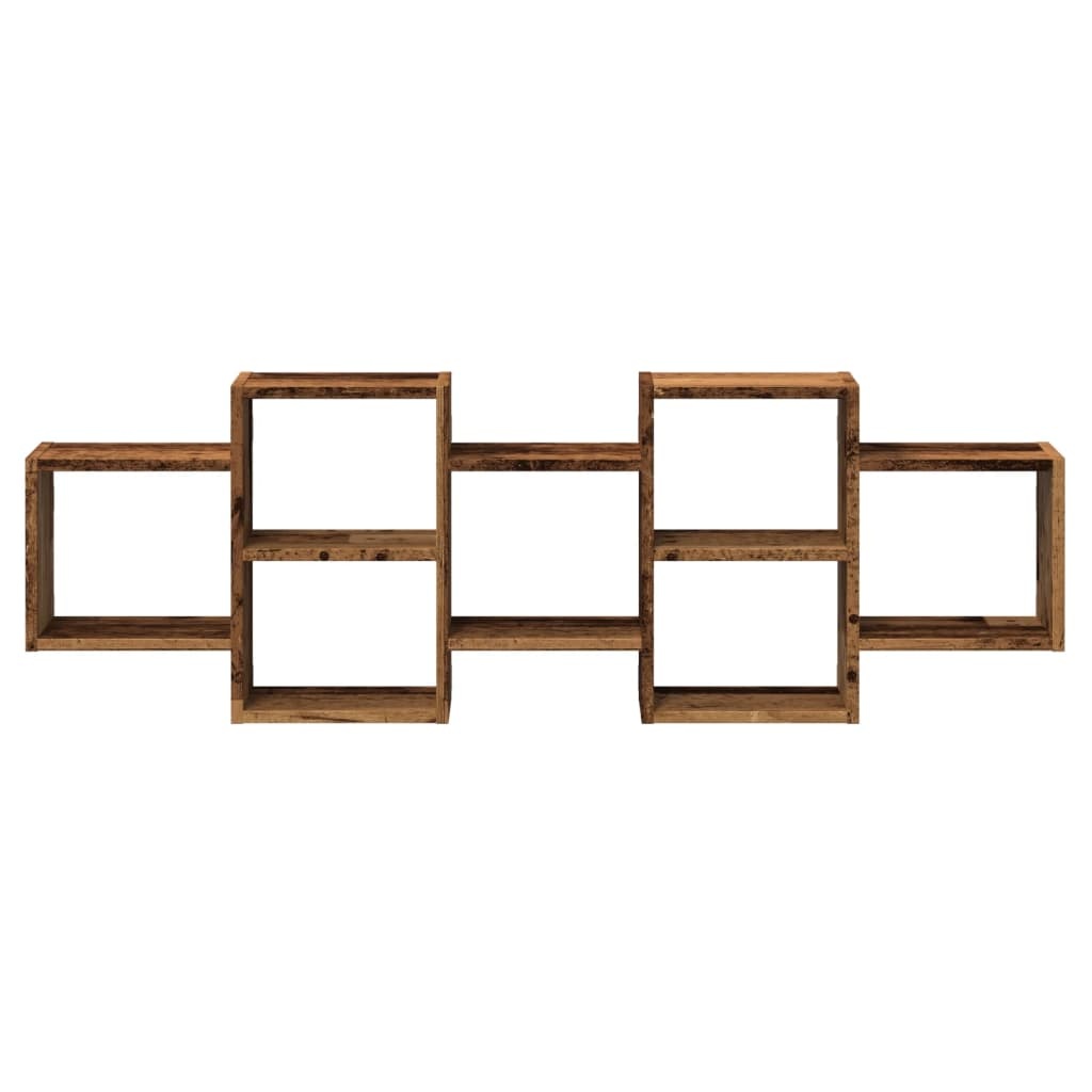 VidaXL Wandschap 129x18x42 cm bewerkt hout oud houtkleurig