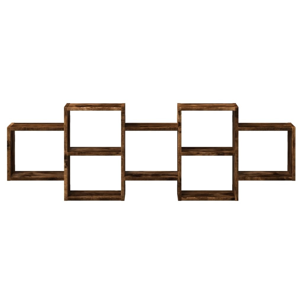 VidaXL Wandschap 129x18x42 cm bewerkt hout gerookt eikenkleurig