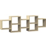 VidaXL Wandschap 129x18x42 cm bewerkt hout sonoma eikenkleurig