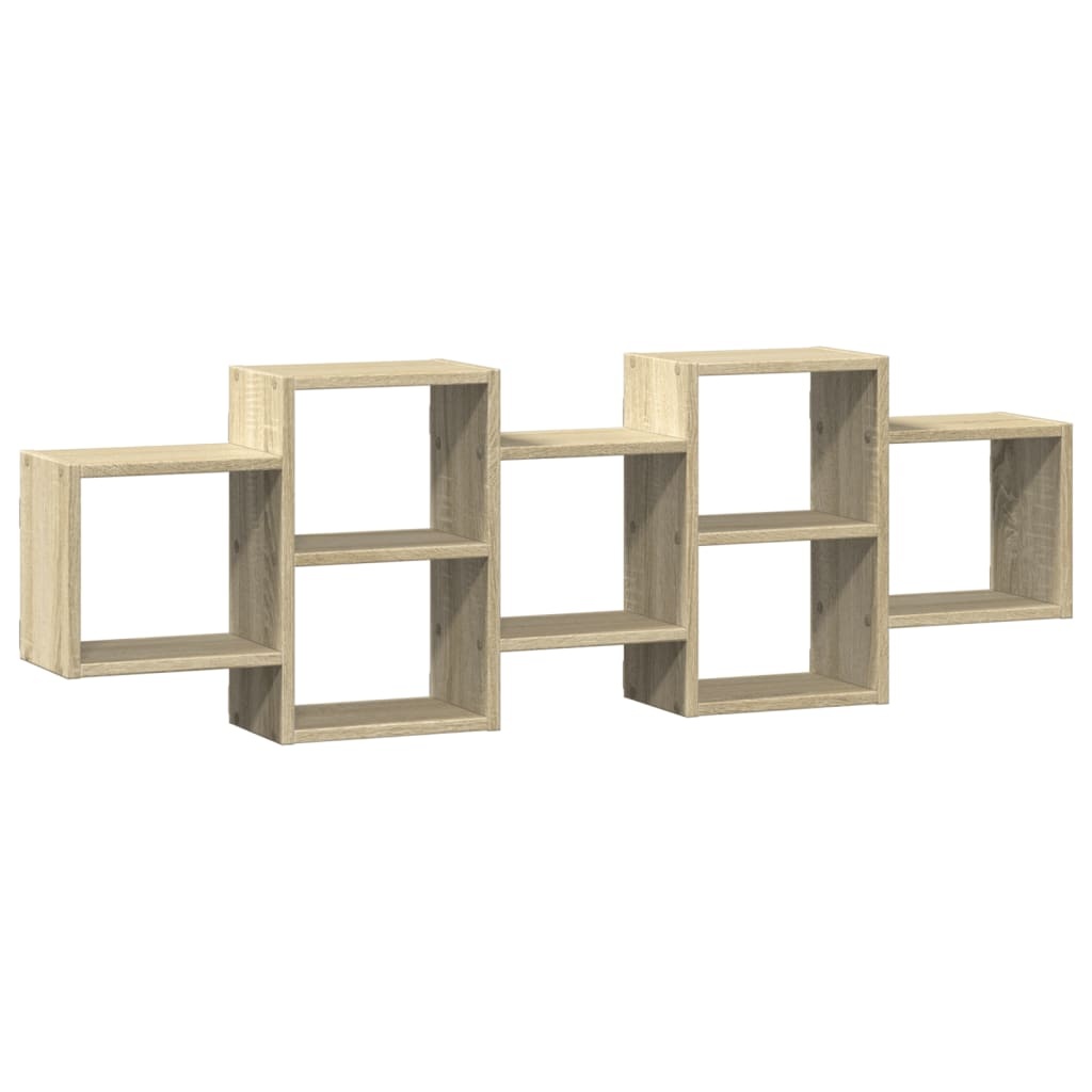 VidaXL Wandschap 129x18x42 cm bewerkt hout sonoma eikenkleurig