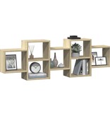 VidaXL Wandschap 129x18x42 cm bewerkt hout sonoma eikenkleurig