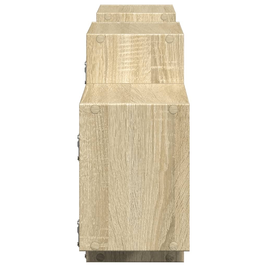 VidaXL Wandschap 129x18x42 cm bewerkt hout sonoma eikenkleurig