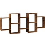 VidaXL Wandschap 159x18x65 cm bewerkt hout oud houtkleurig