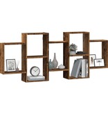 VidaXL Wandschap 159x18x65 cm bewerkt hout oud houtkleurig