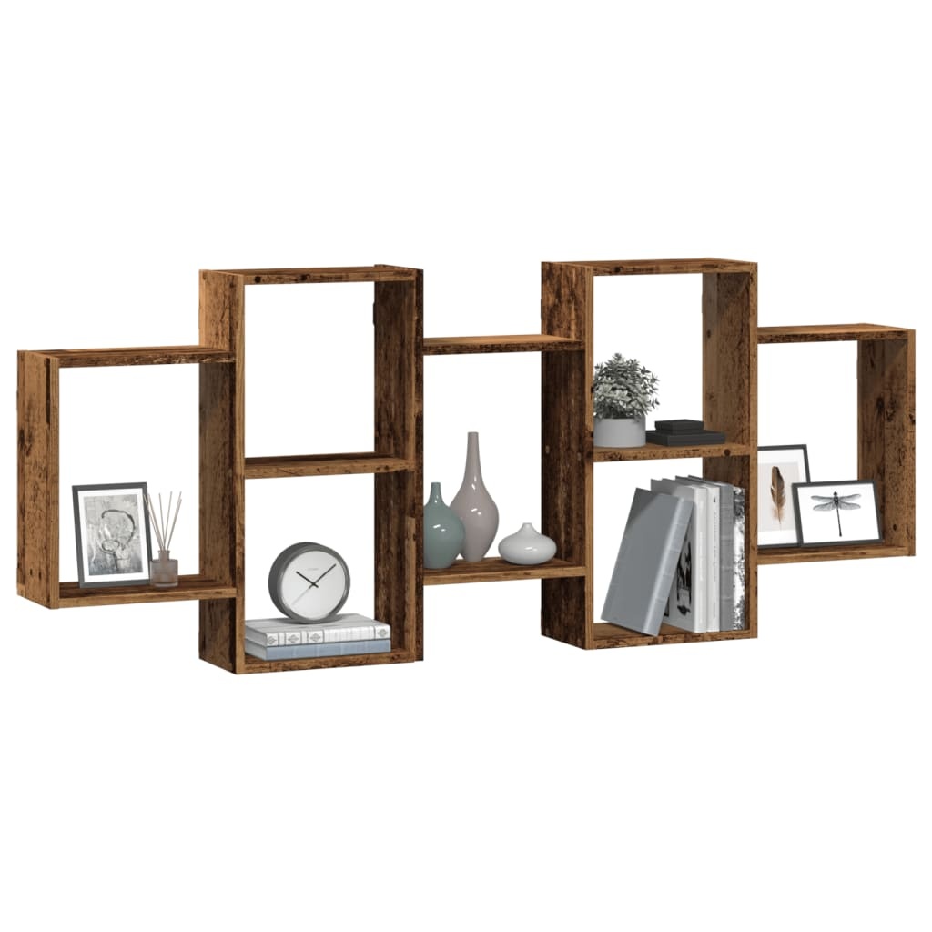 VidaXL Wandschap 159x18x65 cm bewerkt hout oud houtkleurig