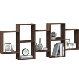 VidaXL Wandschap 159x18x65 cm bewerkt hout bruin eikenkleurig