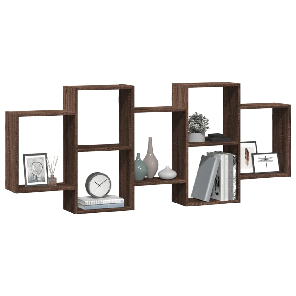 VidaXL Wandschap 159x18x65 cm bewerkt hout bruin eikenkleurig