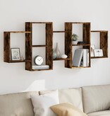 VidaXL Wandschap 159x18x65 cm bewerkt hout gerookt eikenkleurig