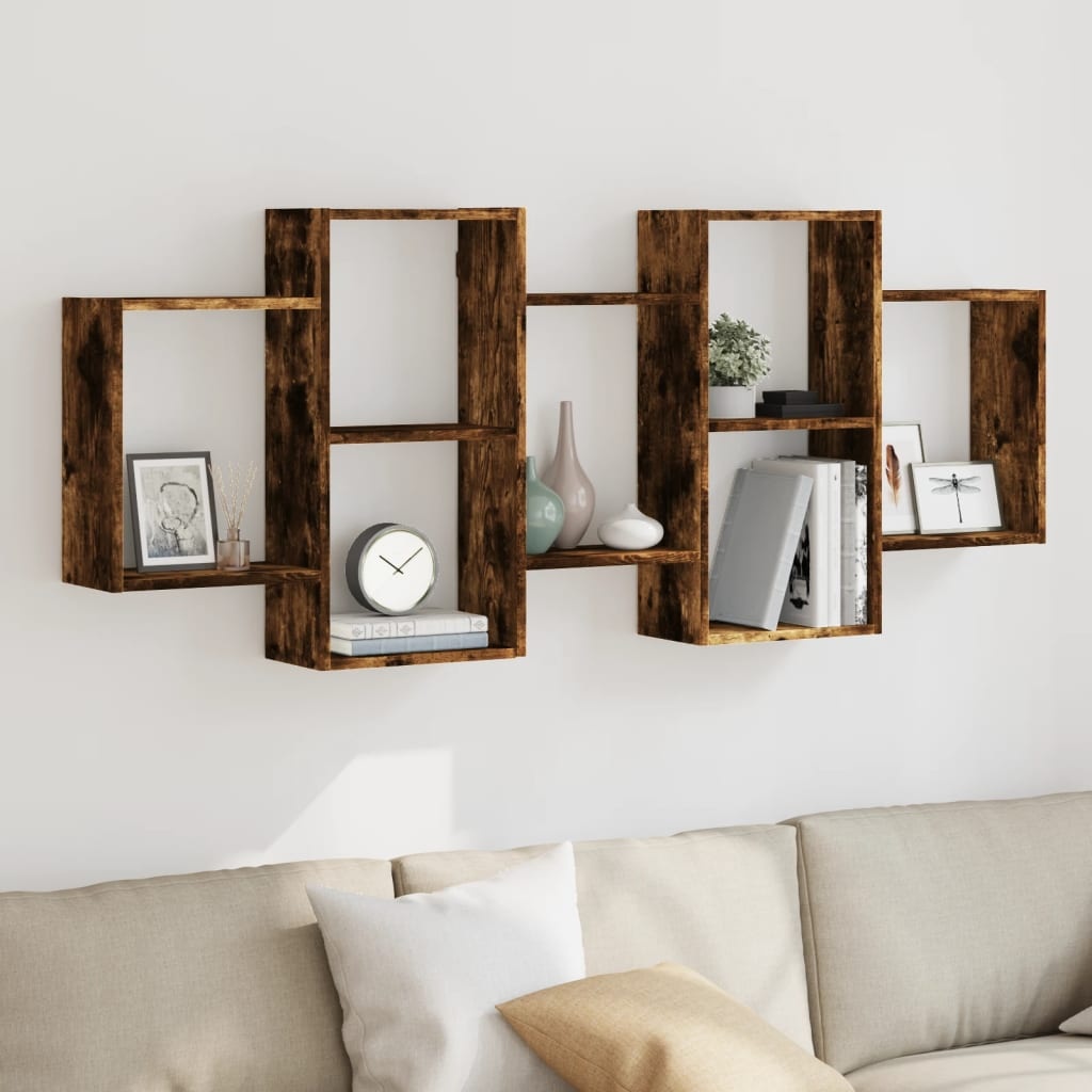 VidaXL Wandschap 159x18x65 cm bewerkt hout gerookt eikenkleurig