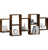 VidaXL Wandschap 159x18x65 cm bewerkt hout gerookt eikenkleurig