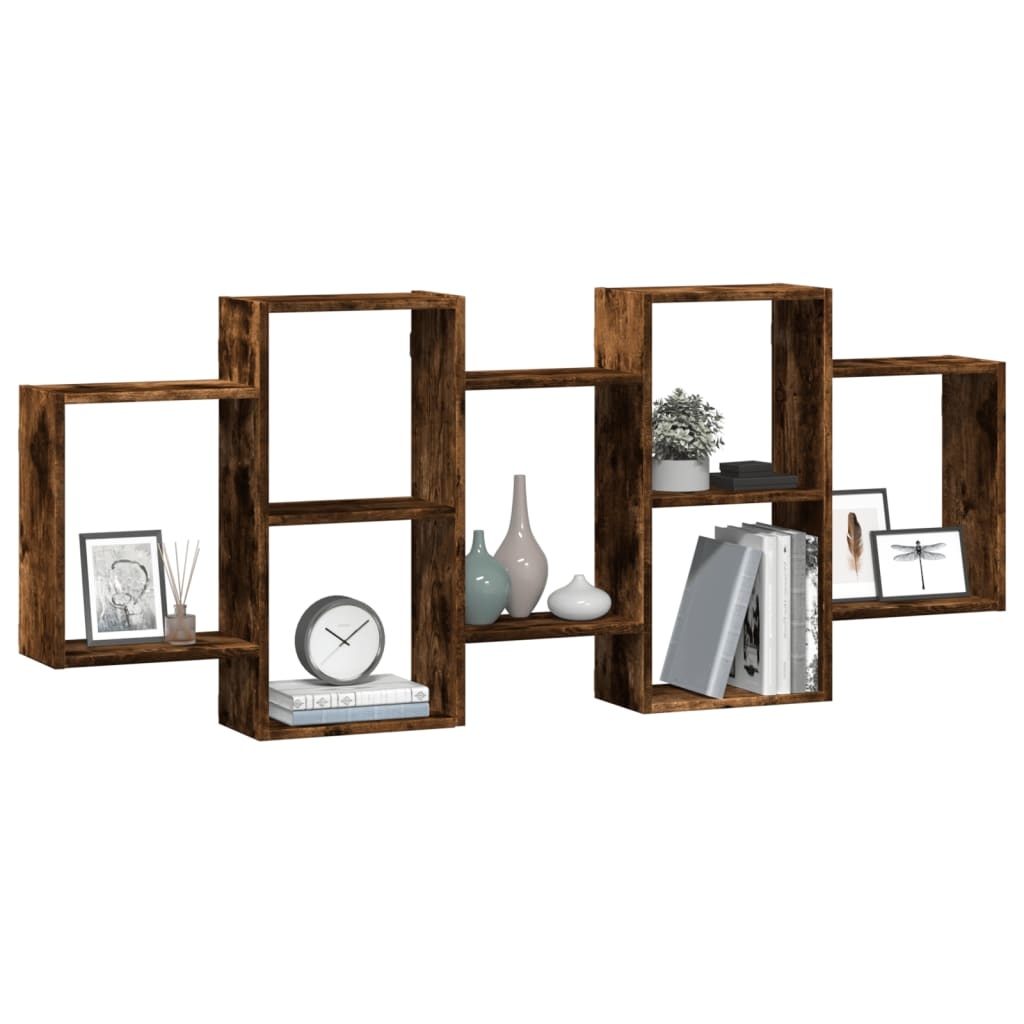 VidaXL Wandschap 159x18x65 cm bewerkt hout gerookt eikenkleurig