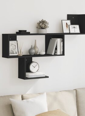 VidaXL Wandschap 100x15x70 cm bewerkt hout zwart