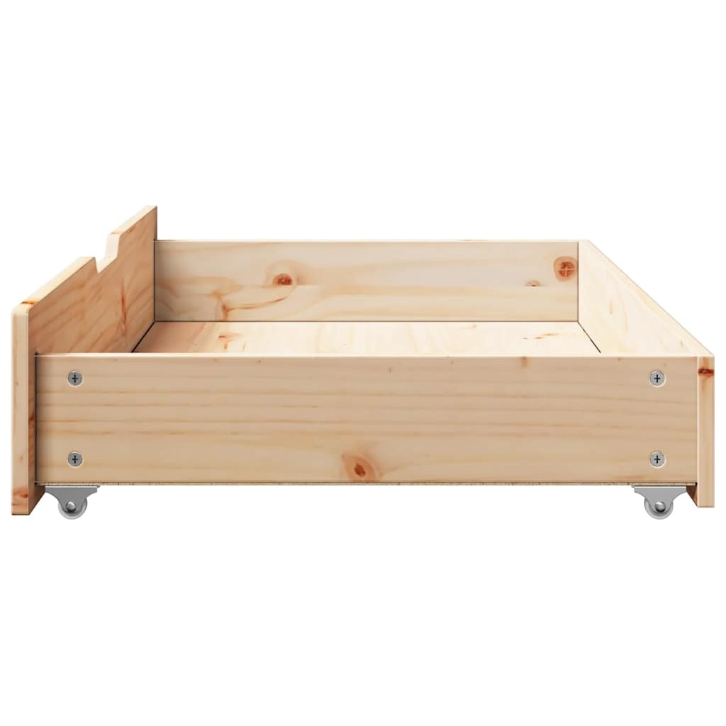 VidaXL Bedlades 2 st met wieltjes 90x55x16 cm massief grenenhout