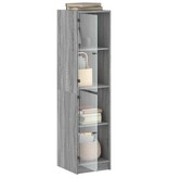 VidaXL Hoge kast met glazen deuren 35x37x142 cm grijs sonoma eiken