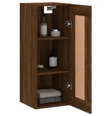 VidaXL Wandkast 34,5x34x90 cm bewerkt hout bruin eikenkleur