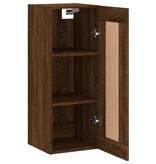 VidaXL Wandkast 34,5x34x90 cm bewerkt hout bruin eikenkleur