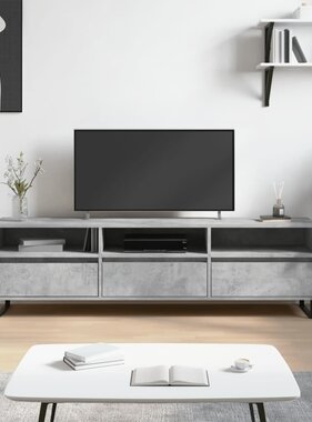 VidaXL Tv-meubel 150x30x44,5 cm bewerkt hout betongrijs