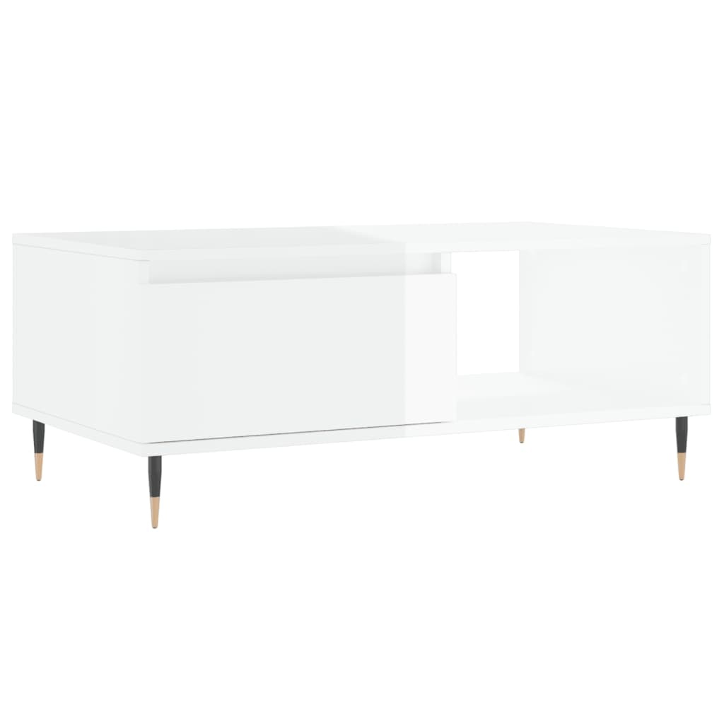 VidaXL Salontafel 90x50x36,5 cm bewerkt hout hoogglans wit