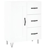 VidaXL Dressoir 69,5x34x90 cm bewerkt hout wit
