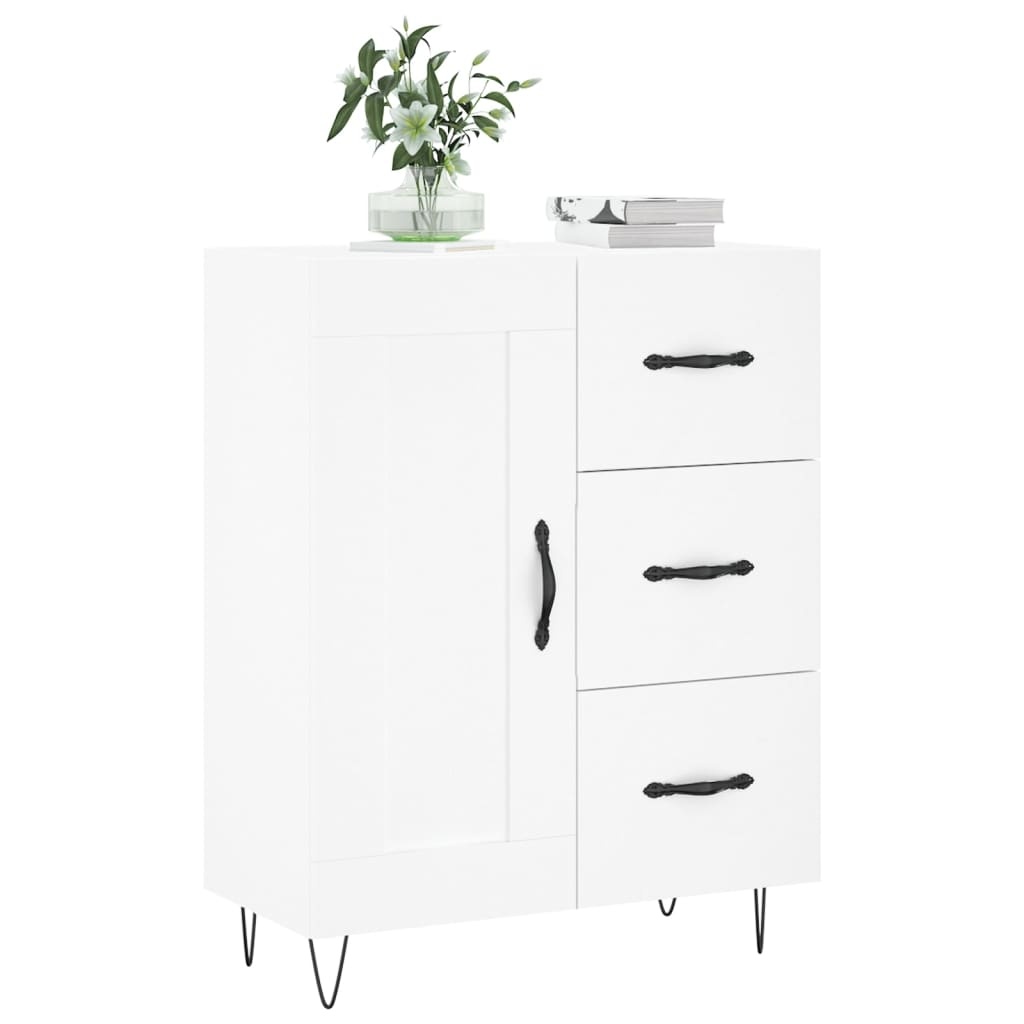 VidaXL Dressoir 69,5x34x90 cm bewerkt hout wit