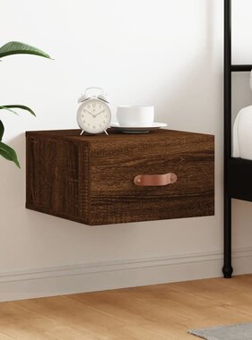 VidaXL Nachtkastje wandgemonteerd 35x35x20 cm bruin eikenkleur