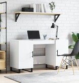 VidaXL Bureau 140x50x75 cm bewerkt hout hoogglans wit