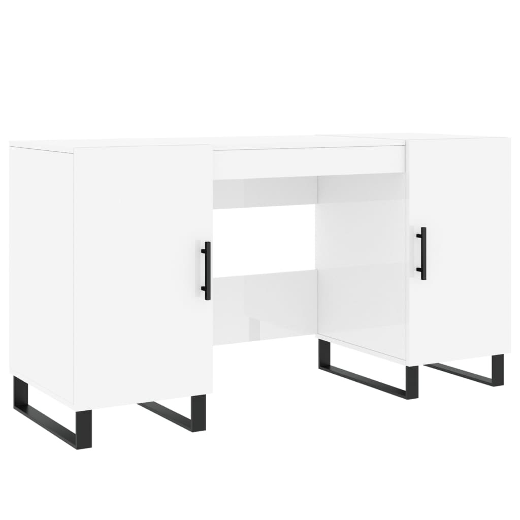 VidaXL Bureau 140x50x75 cm bewerkt hout hoogglans wit
