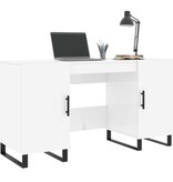 VidaXL Bureau 140x50x75 cm bewerkt hout hoogglans wit