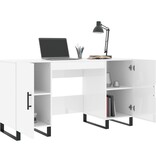 VidaXL Bureau 140x50x75 cm bewerkt hout hoogglans wit