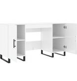 VidaXL Bureau 140x50x75 cm bewerkt hout hoogglans wit