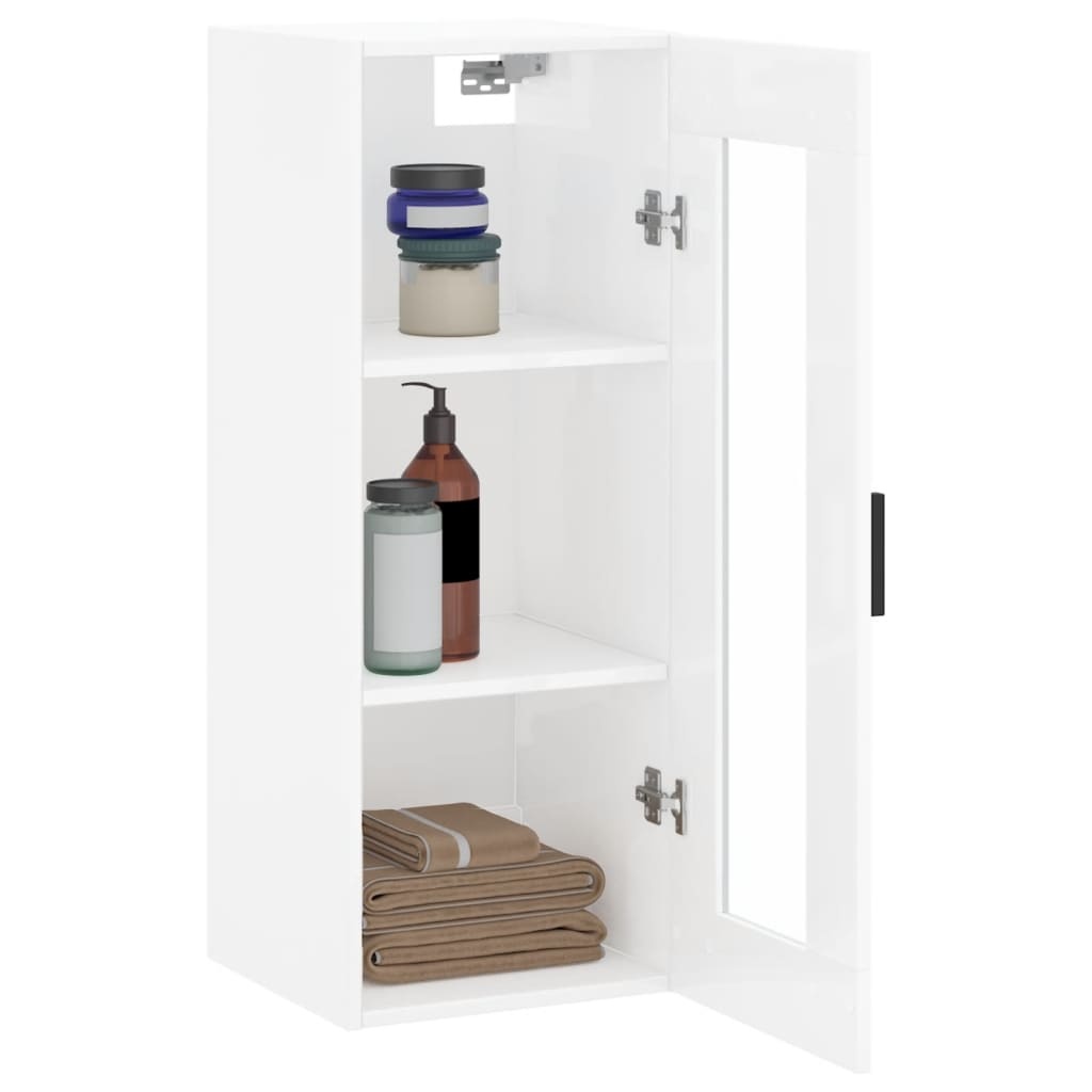 VidaXL Hangkast 34,5x34x90 cm hoogglans wit