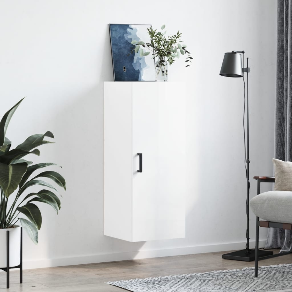 VidaXL Hangkast 34,5x34x90 cm hoogglans wit