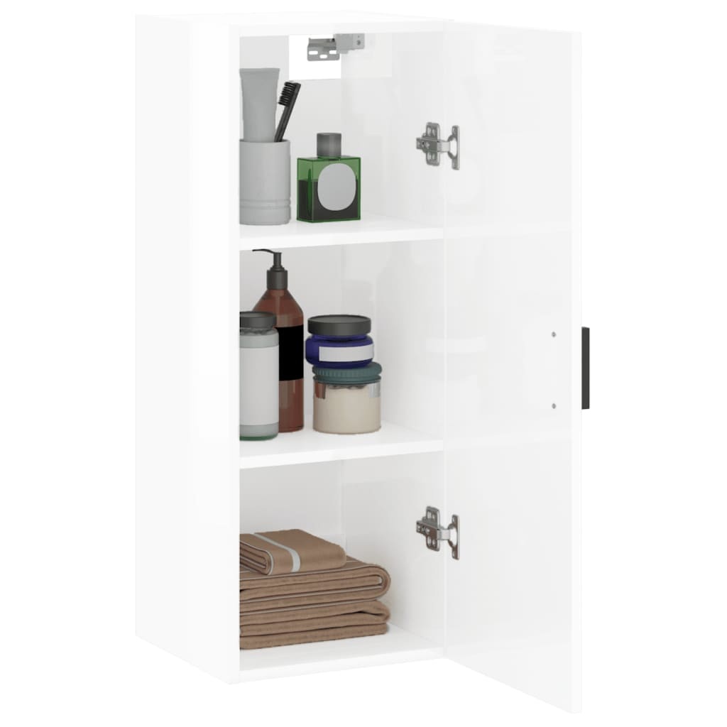 VidaXL Hangkast 34,5x34x90 cm hoogglans wit