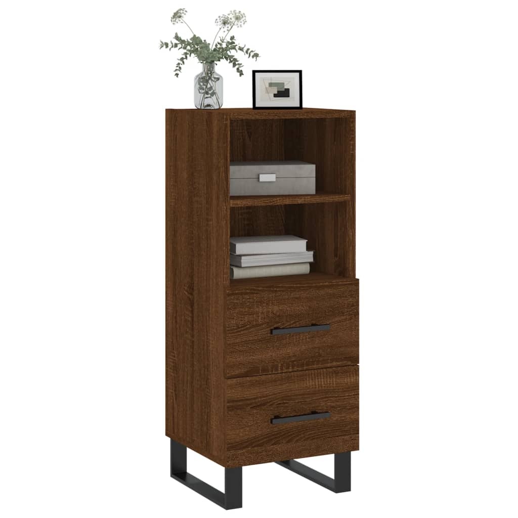 VidaXL Dressoir 34,5x34x90 cm bewerkt hout bruin eikenkleur