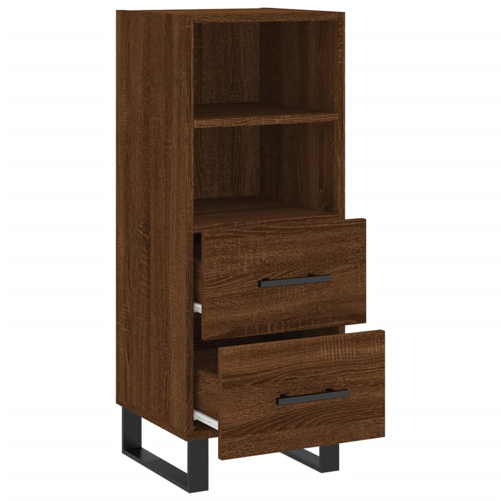VidaXL Dressoir 34,5x34x90 cm bewerkt hout bruin eikenkleur