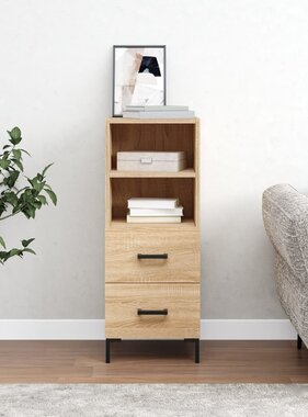 VidaXL Dressoir 34,5x34x90 cm bewerkt hout sonoma eiken