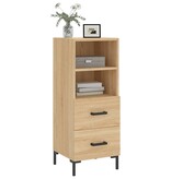 VidaXL Dressoir 34,5x34x90 cm bewerkt hout sonoma eiken