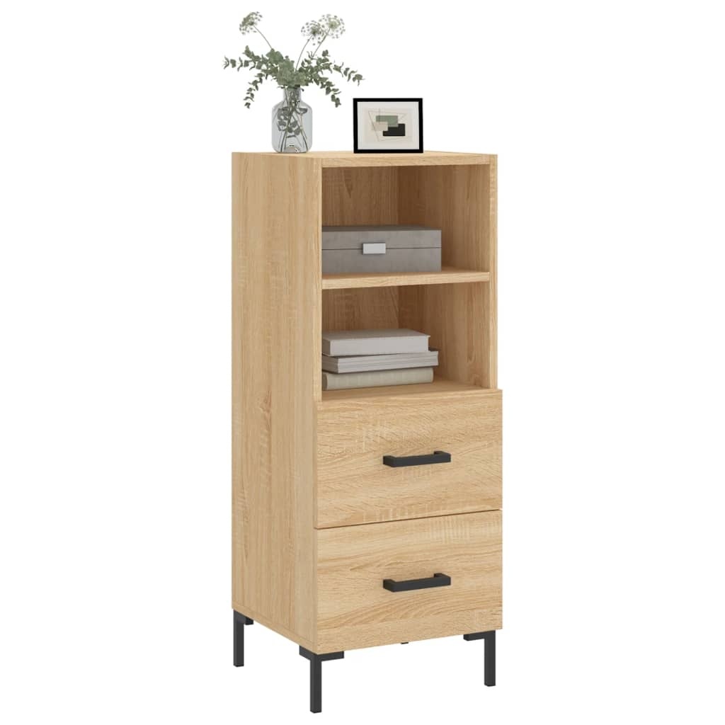 VidaXL Dressoir 34,5x34x90 cm bewerkt hout sonoma eiken